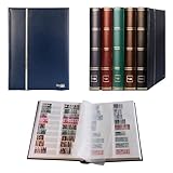 Prophila Collection 60 weiße Geteilte Seiten Briefmarkenalbum Einsteckbuch wattierter Blauer Einband