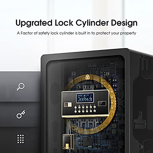 Safe Box, Adimo 2.8 Cubic Ft Fireproof Safe Box, Weighted Cabinet Safe With Removable Shelf, Sensitive Alarm, Dual Key System With Lcd Digital Screen, Safe For Jewelry, Cash, Documents, Gold, And Guns #TOP2