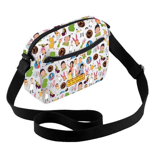 AKTAP Burgers TV Show Merchandise Gifts Bobs Family Crossbody Purse for Bob Linda Tina& Louise Fans Gifts Belcher Travel Bag (CB Burgers H CB-HT)