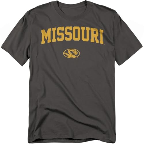 LOGOVISION University of Missouri One Color Arch Unisex Adult T Shirt, Charcoal, 2X-Large