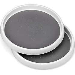 HATANSE 2 Piezas Especiero Giratorio 25cm Lazy Susan Giratorio Organizador de Armario 360° Bandeja Giratoria Cocina para Armario Refrigerador Baño