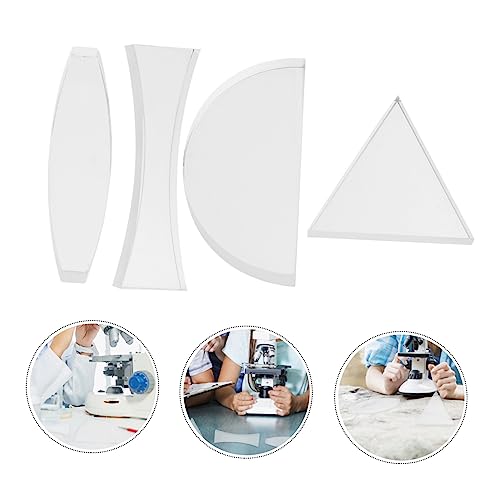 OUNONA Optisches Linsen Set 4-Teilig Physik Lehrmittel Mit Konvexen Und Konkaven Linsen Für Optik Experimente Und Lichtbrechung 2.28X1.18X0.35In