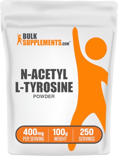 BulkSupplements.com N-Acetyl L-Tyrosine Powder -Tyrosine Supplement, NALT Powder, Amino Acid Supplement - Unflavored & Gluten Free, 400mg per Serving, 100g (3.5 oz) (Pack of 1)