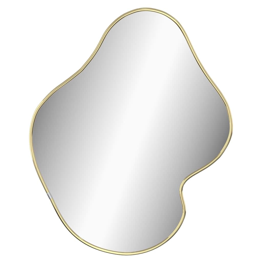 KGHFDVB Gold PVC Frame Wall Mirror 50x40 cm, Rectangular Vanity Mirror for Clear Reflection, Wall-Mounted Design for Bedroom, Living Room, Bathroom Decor