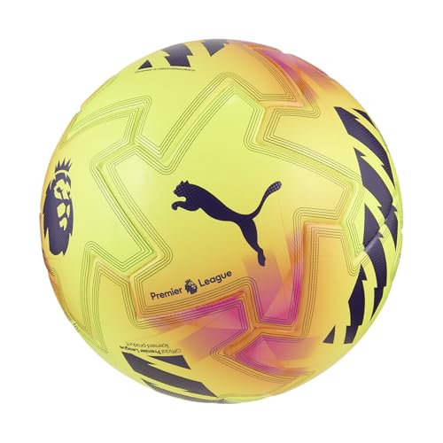 Puma Unisex Orbita Pro Premiere League Soccer Ball (FIFA Quality Pro), Fluo Yellow-Multicolor AH25,...