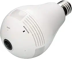 Lâmpada Espiã Câmera íPega Segurança Led 360 Panorâmica Wifi