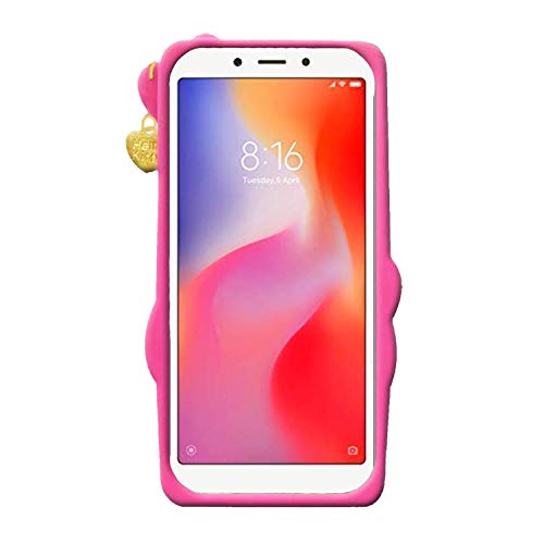Image of Unirock Hello Kitty Back Case Cover for Redmi 6| 3D Cute Hello Kitty Case |Soft Silicone Rubber Back Cover with Pendant Kitty Cover for Redmi 6 (Pink)