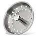 KONE Kitchen Sink Strainer Replacement for 3-1/2 Inch Standard Drains Brushed Stainless Steel Basket Metal Center Knob with Rubber Stopper