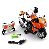 ▲ control: Capaz de navegar y controlar el uso de la motocicleta hacia delante control de radio de 2,4 GHz, atrás, izquierda y la distancia de control right.Remote puede realizar hasta 30 metros, con velocidades de hasta 30km / hora!