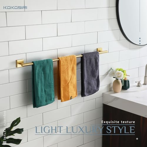 Image of KOKOSIRI Bathroom Towel Bar 32'' Towel Holder for Bath Kitchen Cabinet Towel Rails 32 Inch Brushed Gold Stainless Steel B4005BG-L32