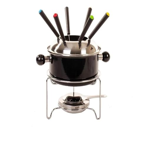 Conjunto Para Fondue 10 Peças Com 6 Garfos Inox 1 Litro