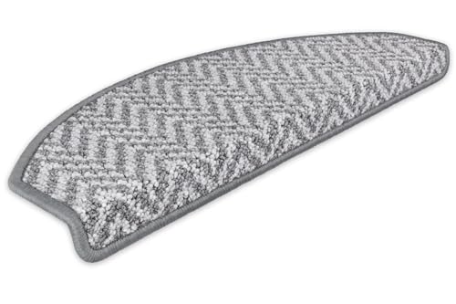 Kettelservice-Metzker Stufenmatten Treppenmatten Amsterdam Halbrund Hellgrau 15 Stück
