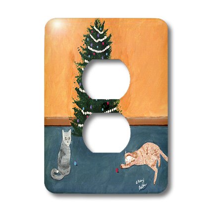 Cache-prises double 3dRose lsp_18965_6 pour déco murale chat