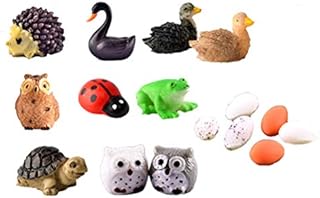 SUPVOX 18pcs Miniature Animal Model Resin Micro Landscape Garden Decor Hedgehog Duck Frog Cake Toppers Craft Ornaments for Home Decor