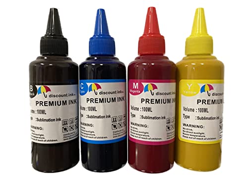 InkPro Universal 100ml Sublimation Refill Ink Bottles Heat Transfer Ink for All Inkjet Printers, Cyan