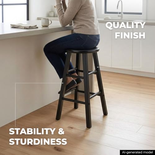 Image of Winsome Element 2-Piece Bar Stool Set, Black, 29 inch