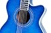 Washburn EA15 Festival Series Mini Jumbo Cutaway Acoustic Electric Guitar, Transparent Blue