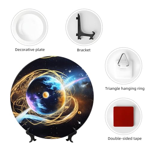 Platos decorativos de estrella celestial con soporte de 7 pulgadas para hogar y oficina 5