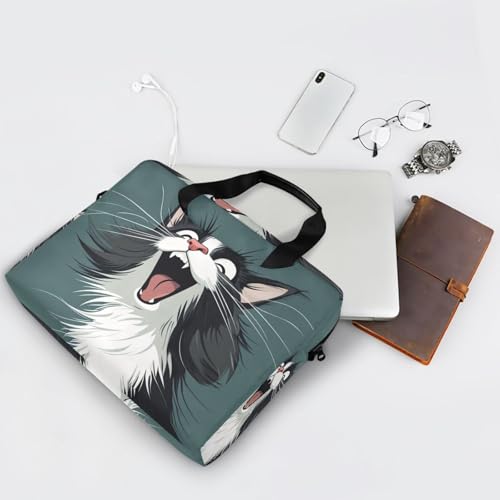 Maletín para laptop 15.6'' con diseño de gato y asas miniatura 7