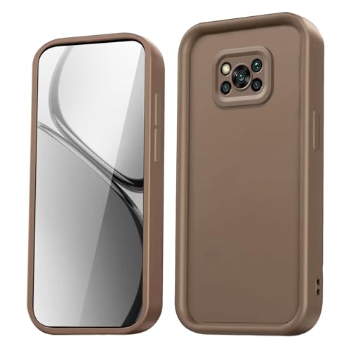 Custodia per Xiaomi Poco X3 X3 Pro Cover Carcasa Anticaduta con Bordi Rinforzati e Design Semplice - marrone silicone