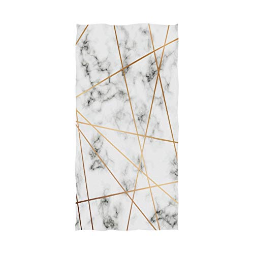 Vdsrup Marble Bath Towels Black White Stone Texture Beach Towels Soft Marbling Bathroom Towel Absorbent Large Themed Bath Decorations Housewarming Gifts 32 X 64 In #TOP17