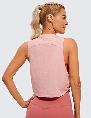 Image of CRZ YOGA Pima Cotton Large Armhole Tank Tops for Women - Workout Sport Athletic Yoga Running Gym Loose Crop Sleeveless Shirts
