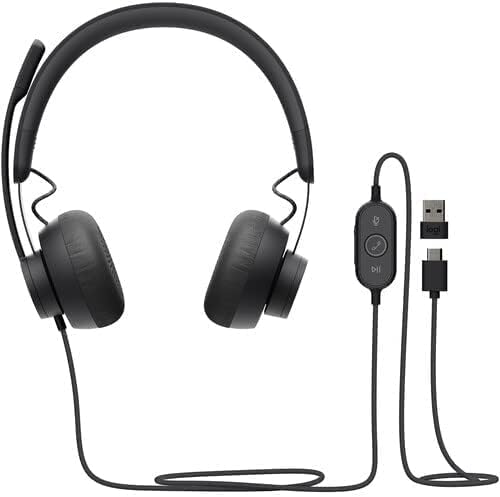 Miniatura 2 de Logitech Zone 750 Auriculares con conector USB-C con cancelación de ruido con cable para enchufar y usar, controladores de 1.575 in con controles