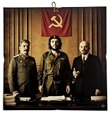 KUSTOM ART Cuadro de pared contorneado serie grandes personajes de la historia Stalin Che Guevara Lenin Impresión artística vintage sobre madera 23 x 23 cm