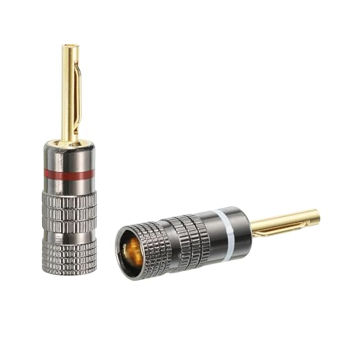 Conectores Banana Plugs PATIKIL Pack de 4 Rojo y Blanco miniatura 4