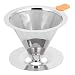 Filtro para cafetera, filtro de café por goteo, acero inoxidable fácil de limpiar con asa sin papel para filtro de café