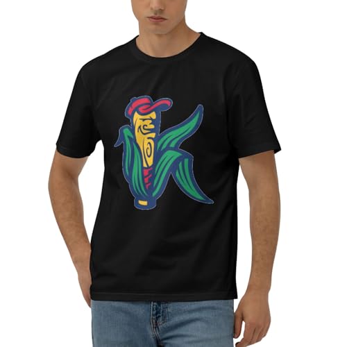 Cedar Rapids Kernels Men's 170g Soft-Stretch Tee - Breathable Crewneck for All-Day Wear Black