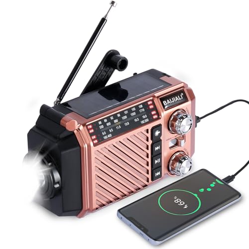 Radio météo NOAA AM FM d'urgence anti-panne de courant avec alarme SOS et lampe torche intégrée