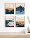 HAUS AND HUES Nature Wall Art Prints Set of 4 - Landscape Mountain Decor, Mid Century Geometric Abstract Adventure Decor (Unframed, 16x20)
