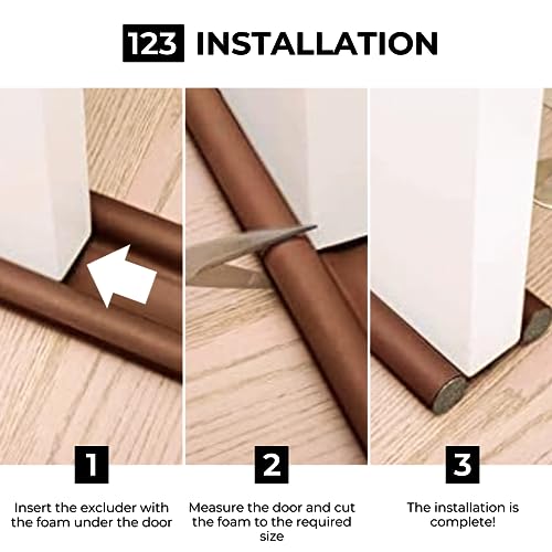 Miniatura 4 de Burlete Bajo Puerta. Burlete Doble Para Puertas Y Ventanas, De Polipiel, Ajustable Entre 32-94cm. Aislamiento Acústico, Reductor Frio Calor, Bloqueo De Viento, Luz, Polvo, Insectos.