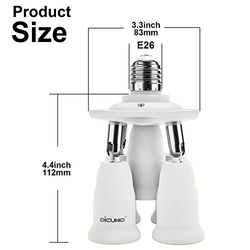 Image of DiCUNO 5 in 1 E27 Socket Adapter, E27 Standard LED Bulbs Holder, Converter Chandelier Socket with 360 Degrees Adjustable 180 Degree Bending