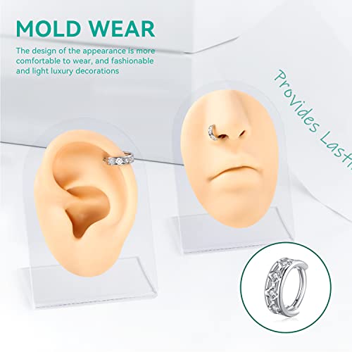 Ohis Titanium Septum Clicker, 16G G23 Cartilage Septum Hoop Earrings With Cubic Zirconia,Rings Nose Hoop, Body Piercing Jewelry Rings Helix Lobe Lip Ring For Women Men And Girls #TOP4