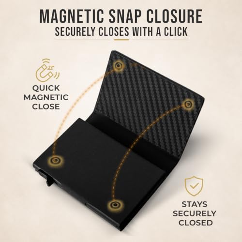 Image of TopMost Genuine Leather Pop Up Wallet for Men, Credit Card Holder, RFID Blocking Ridge Wallets for Men with ID Window, Slim, Minimalist, 5-9 Card Capacity & Cash Slot