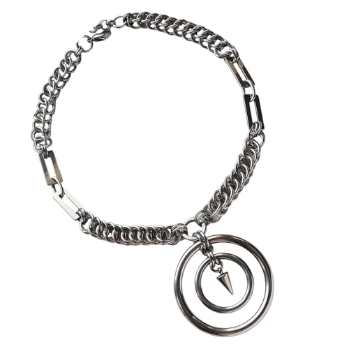 Collier à pendentif circulaire moderne, finition haute joaillerie et fermoir de cou