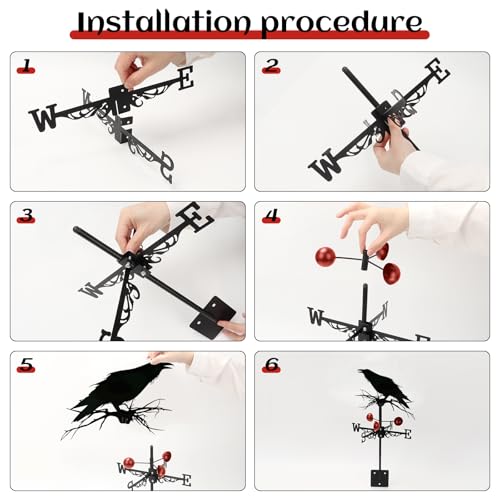 image for Domigard Crow Metal Weather Vane, Personalized Weathervane Wind Direct