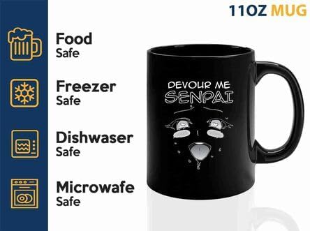Anime Lover Coffee Mug 11oz Black -Devour Me Senpai - Weaboo Movie Lover Men Hobby Kawaii Anime Fans Merch Lover Manga Otaku Japanese Art Boy Teen Girl image 4