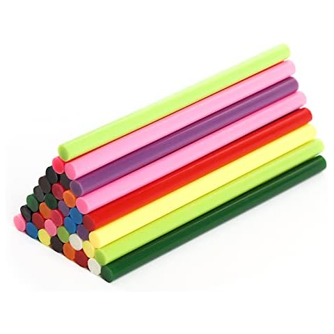 Tilswall Hot Glue Gun Colorful Sticks 36Pcs (11 x 200 mm), 12Colors, Ultra Clear Hot Melt Craft Glue for DIY, Glue Gun, Art, Crafts, Sealing, Woodworking, Plastics, Fabric, Ceramics Cover