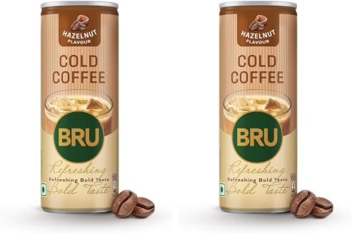 Bru Cold Coffee Hazelnut 230ml | Thick, Creamy, and Irresistable | Ready to Drink (Pack of 2)