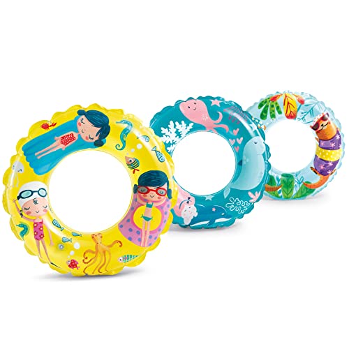 Image of Toyshine 24'' Pack of 3 Pool Rings, Baby Pool, Swimming Rings for Kids, Inflatable Tubes, Summer Fun Water Toys for Kids, Party Fun, Beach Outdoor Party Supplies (Mix Design)