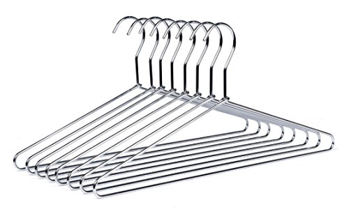 Quality Hangers 8 Heavy Duty Metal Suit Hanger Coat Hangers with Polished Chrome