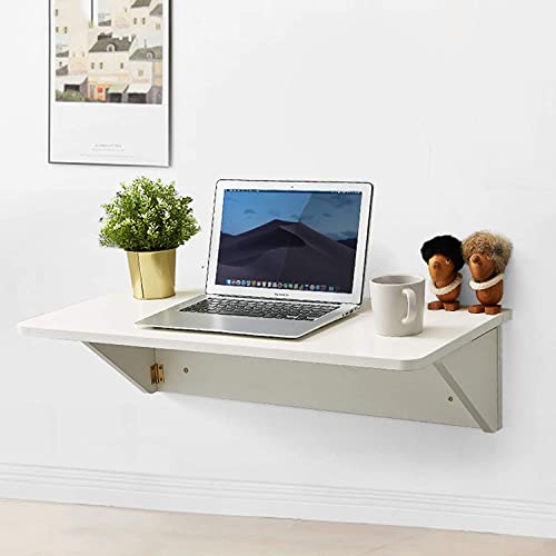 SXZenSpace Mesa de Ordenador Plegable de Esquina, de Madera, para Montar en la Pared, Escritorio de Estudio, con Doble Soporte Lateral, para Cocina, con Caballete, B, 40 x 80 cm/16,31 Pulgada