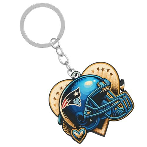 DONWOIE - Porte-Clés Football Américain – Porte-Clé Sport Breloque de Sac pour Hommes, Accents Cœur & Étoile Dorés pour Fans de NFL, Collectionneurs, Hommes & Femmes.