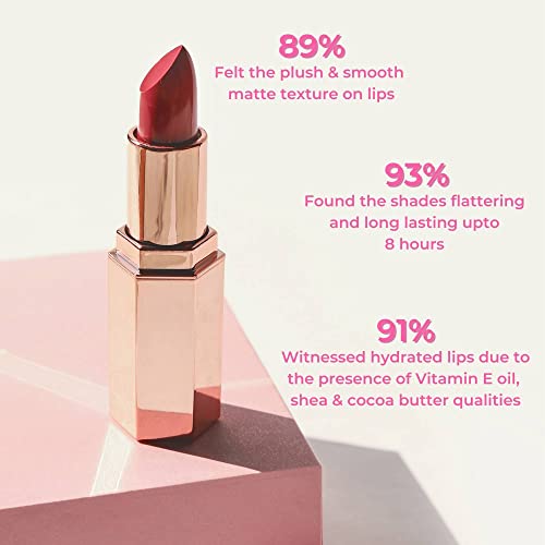 Image of PRAUSH BEAUTY (Formerly Plume) Plush Matte Lipsticks Super Light And Hydrating, Long Lasting, Rich Pigment, Smooth Soft Matte Finish, Chickflix, 4Gm