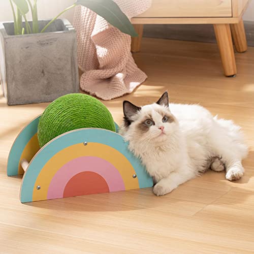 Brinquedo gato - Gatos interativos giratórios arranhando bola corda - Presentes duráveis e estáveis