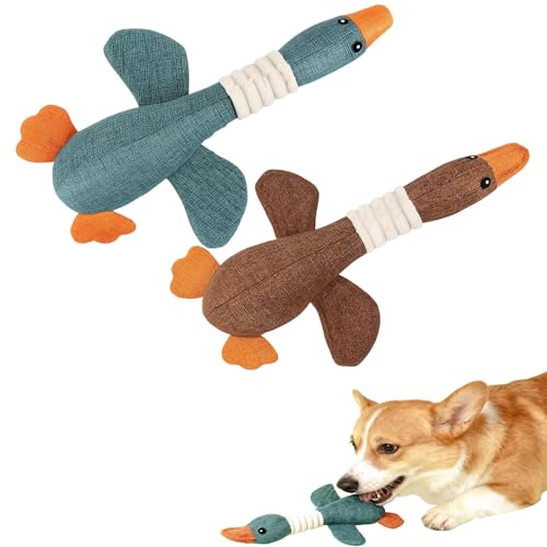Efymosce 2 Stück Hundespielzeug Unzerstörbar,Anti Stress Ente für Hunde,Spielzeug Hund,Unzerstörbares Hundespielzeug,Welpenspielzeug,Dog Toys,Kuscheltier...