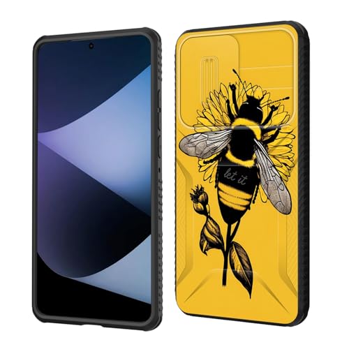 wiaekosef for Galaxy A36 5G/A56 5G Case Built in Slide Camera Lens Cover,Heavy Duty Shockproof Protection Dual Layer Case for Samsung Galaxy A36 5G/A56 5G 6.7" 2025,Honeybee Flower